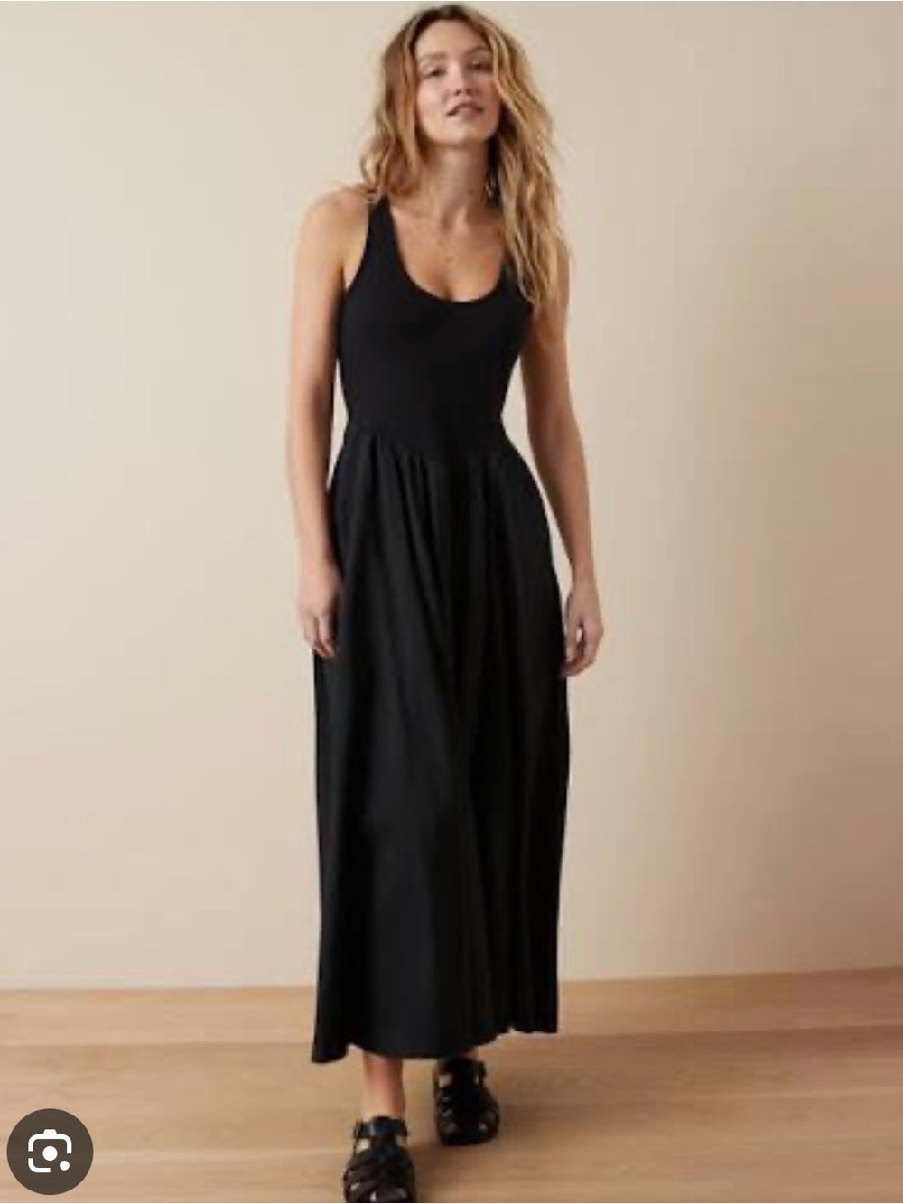 American eagle woven knit midi dress size small (black)
